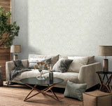 York Camille Light Grey Damask Wallpaper