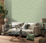 York Camille Sage Damask Wallpaper