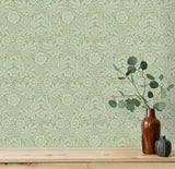 York Camille Sage Damask Wallpaper
