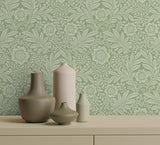 York Camille Sage Damask Wallpaper