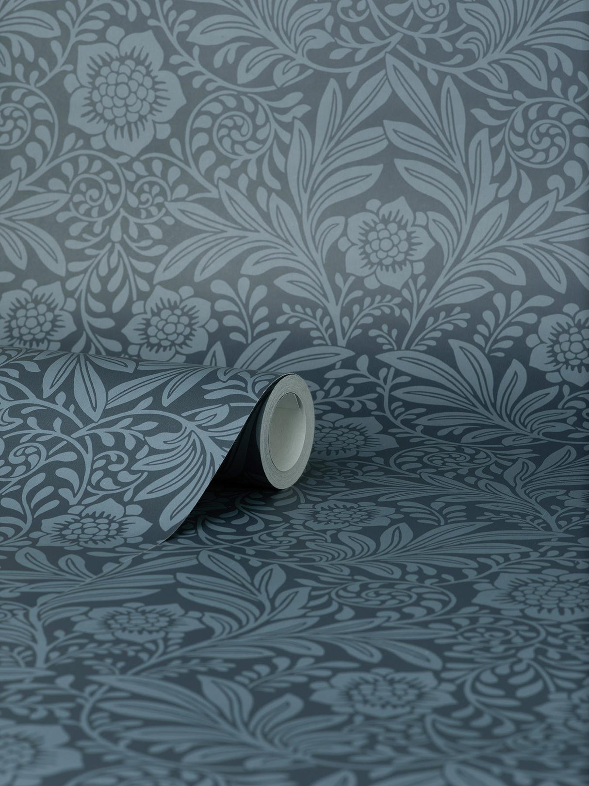 York Camille Navy Damask Wallpaper