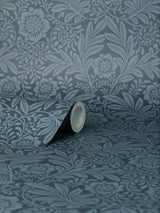 York Camille Navy Damask Wallpaper