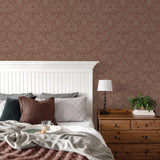 York Camille Red Damask Wallpaper