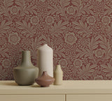 York Camille Red Damask Wallpaper