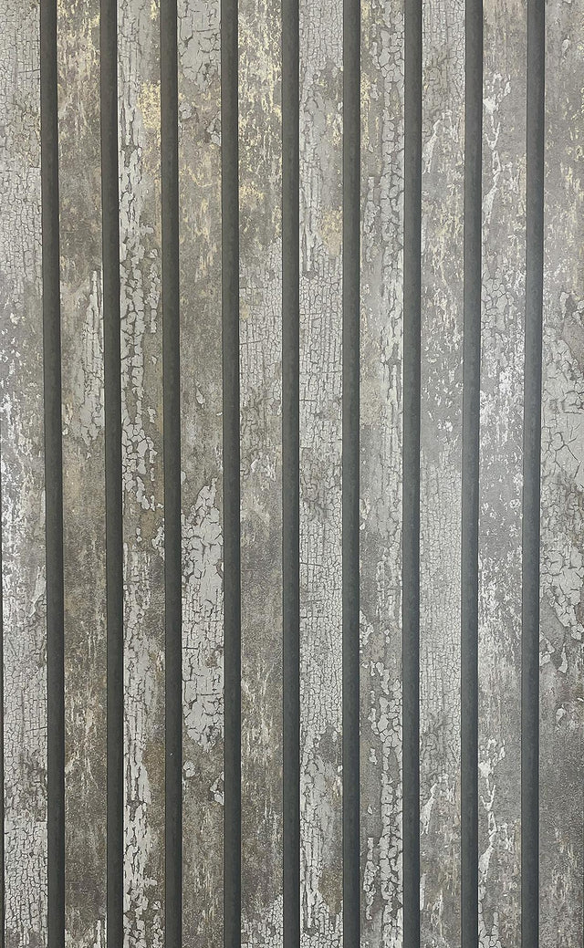 York Oxidize Grey Vertical Slats Wallpaper