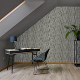 York Oxidize Grey Vertical Slats Wallpaper