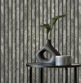 York Oxidize Grey Vertical Slats Wallpaper
