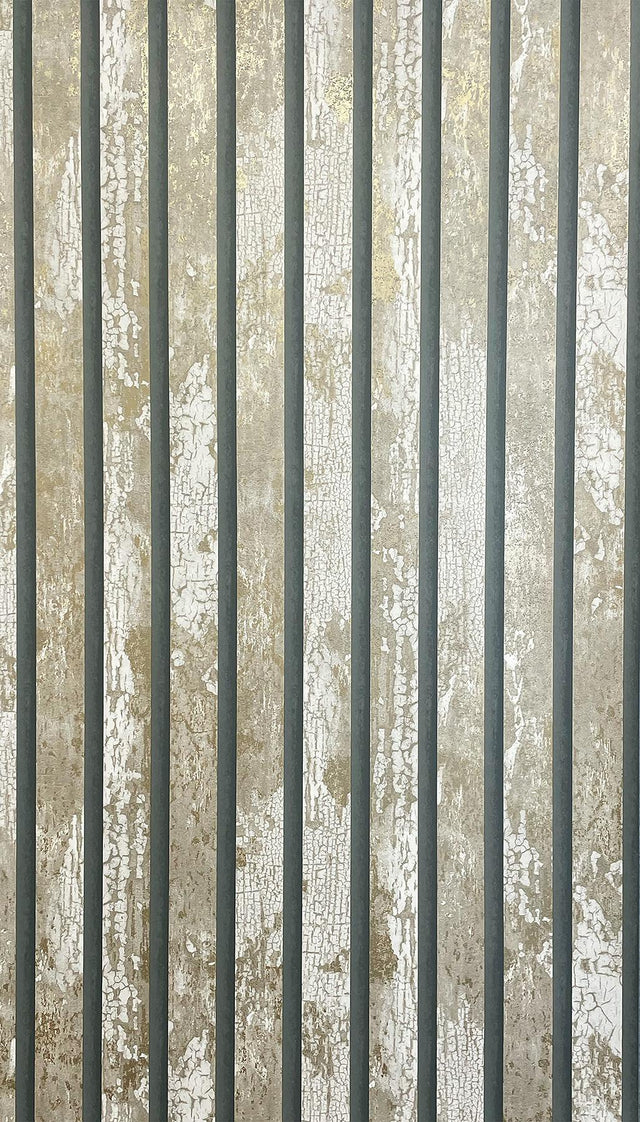 York Oxidize Neutral Vertical Slats Wallpaper