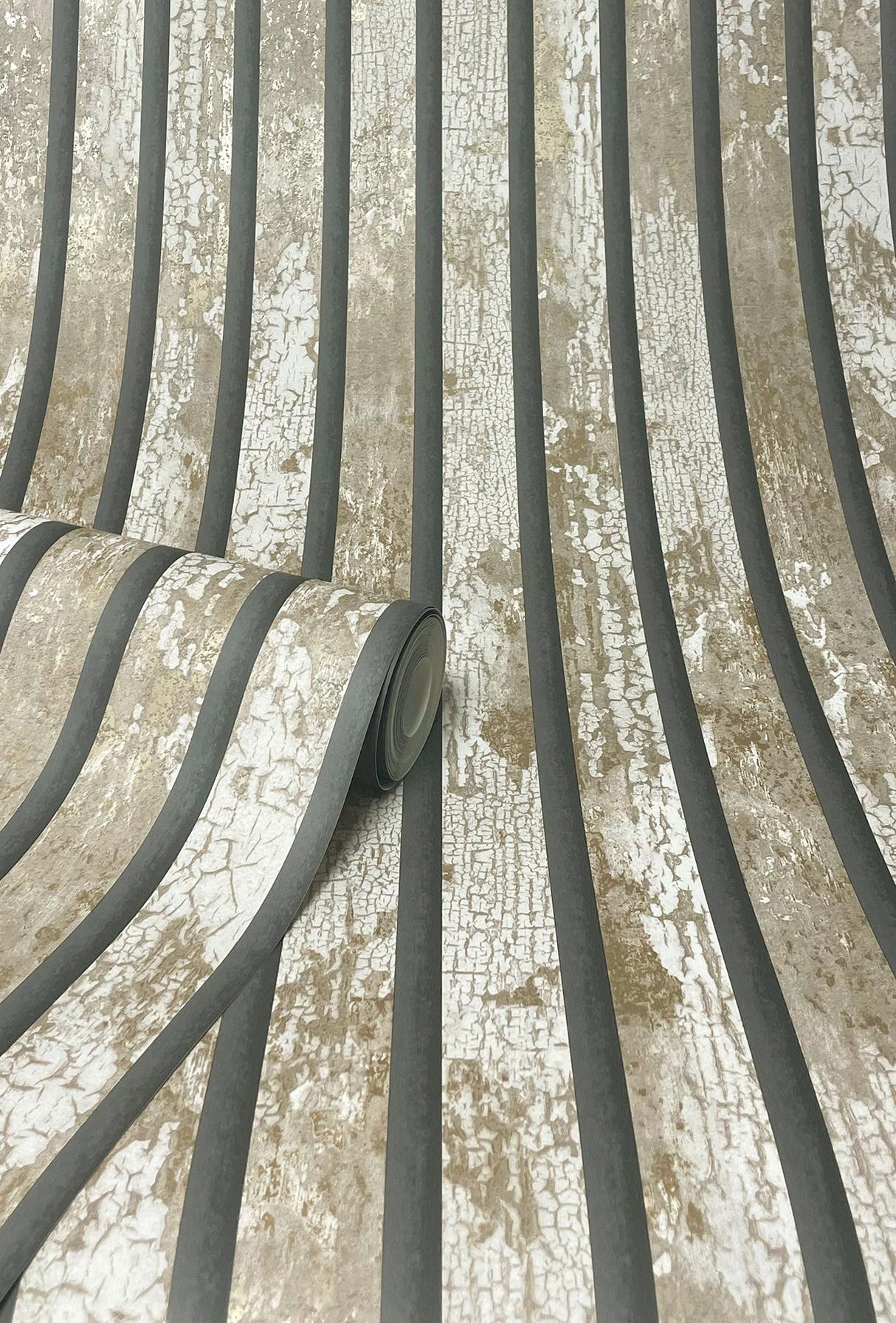 York Oxidize Neutral Vertical Slats Wallpaper