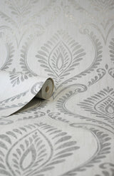 York Estelle Grey Damask Wallpaper