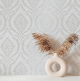 York Estelle Grey Damask Wallpaper