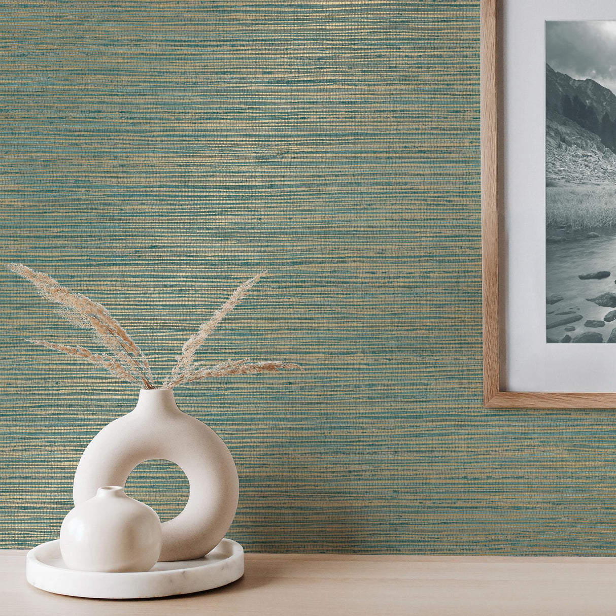 York Fusion Teal Plain Wallpaper