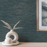 York Fusion Navy Plain Wallpaper