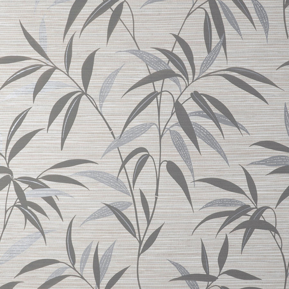 York Fusion Grey Leaf Wallpaper