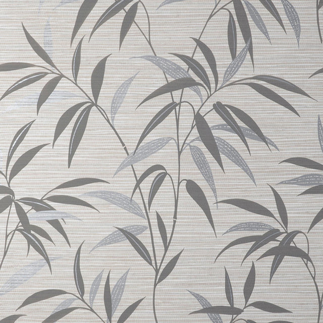 York Fusion Grey Leaf Wallpaper