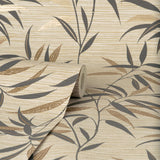 York Fusion Neutral Leaf Wallpaper
