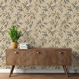 York Fusion Neutral Leaf Wallpaper