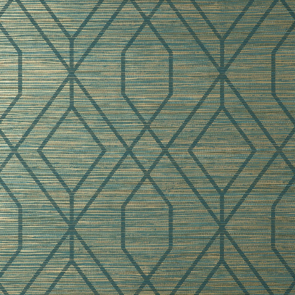 York Fusion Teal Trellis Wallpaper