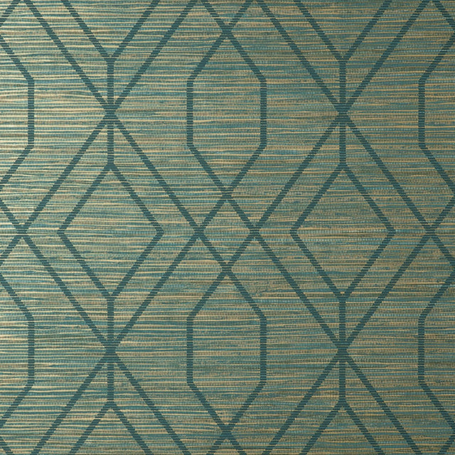 York Fusion Teal Trellis Wallpaper