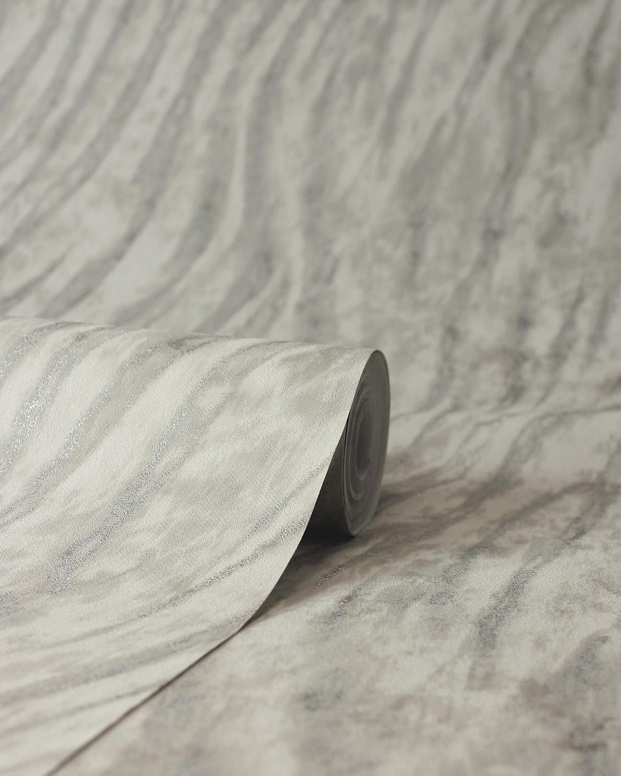 York Arran Grey Swirling Stripe Wallpaper