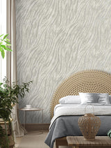 York Arran Grey Swirling Stripe Wallpaper