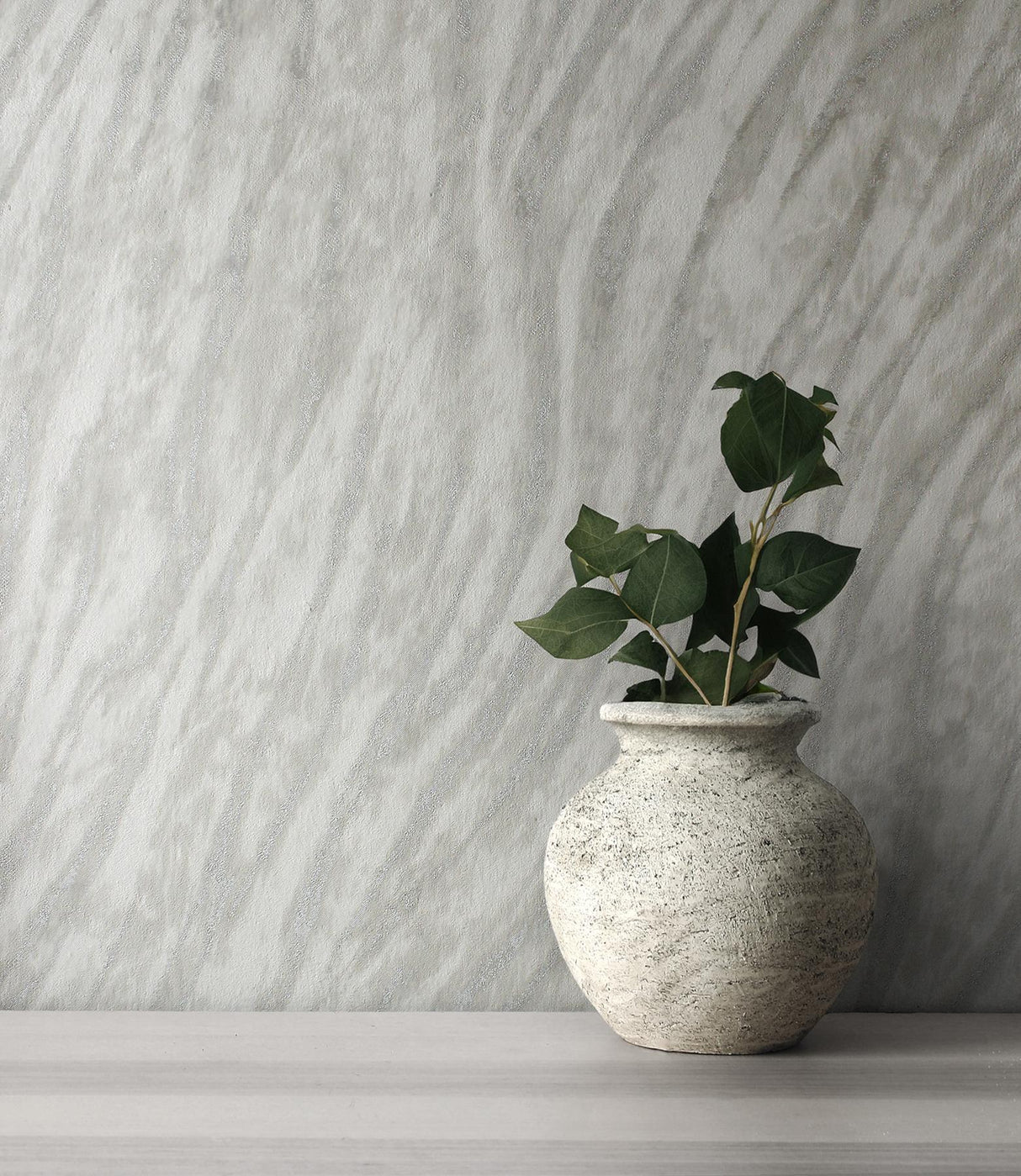 York Arran Grey Swirling Stripe Wallpaper