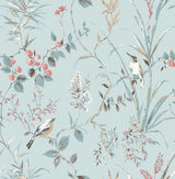 York Mariko Light Blue Botanical Wallpaper