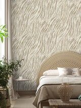York Arran Neutral Swirling Stripe Wallpaper