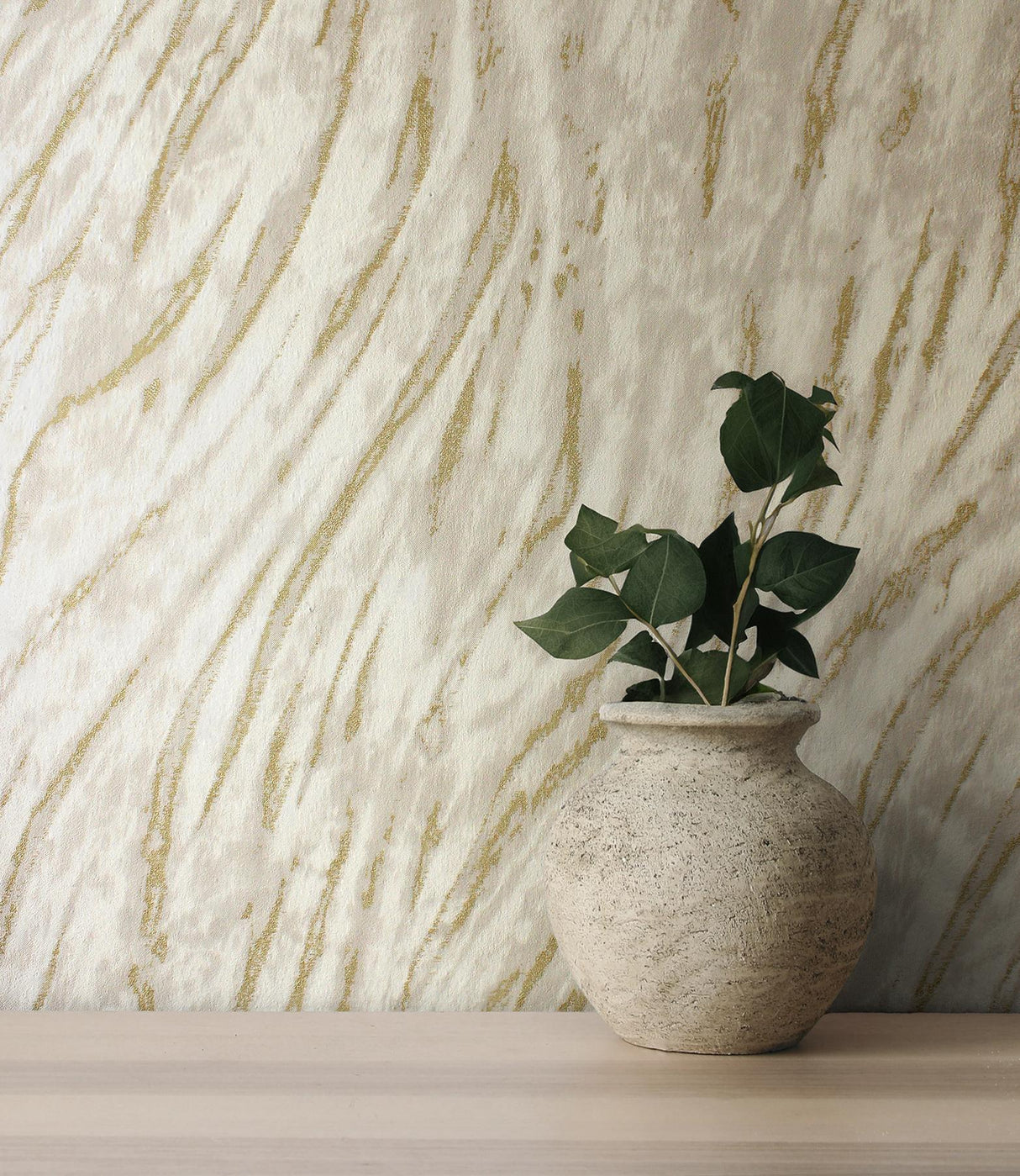 York Arran Neutral Swirling Stripe Wallpaper