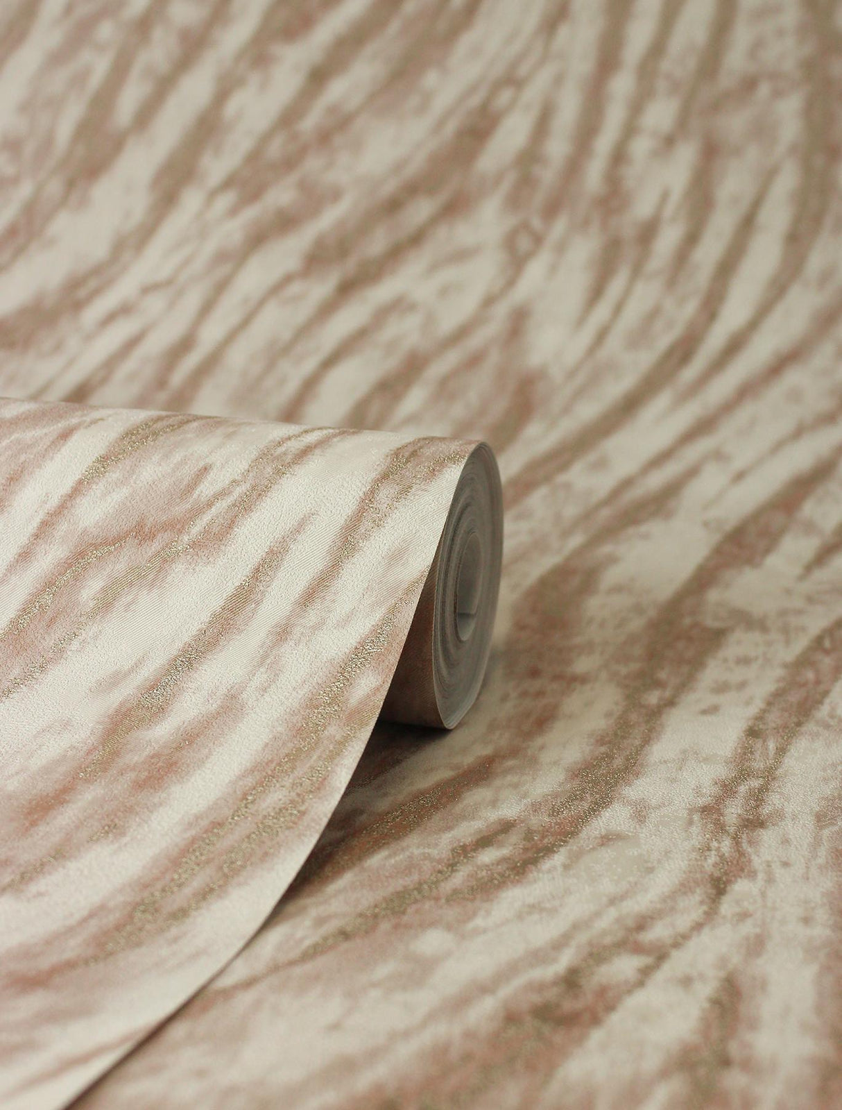 York Arran Rose Gold Swirling Stripe Wallpaper
