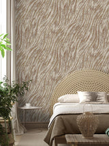 York Arran Rose Gold Swirling Stripe Wallpaper