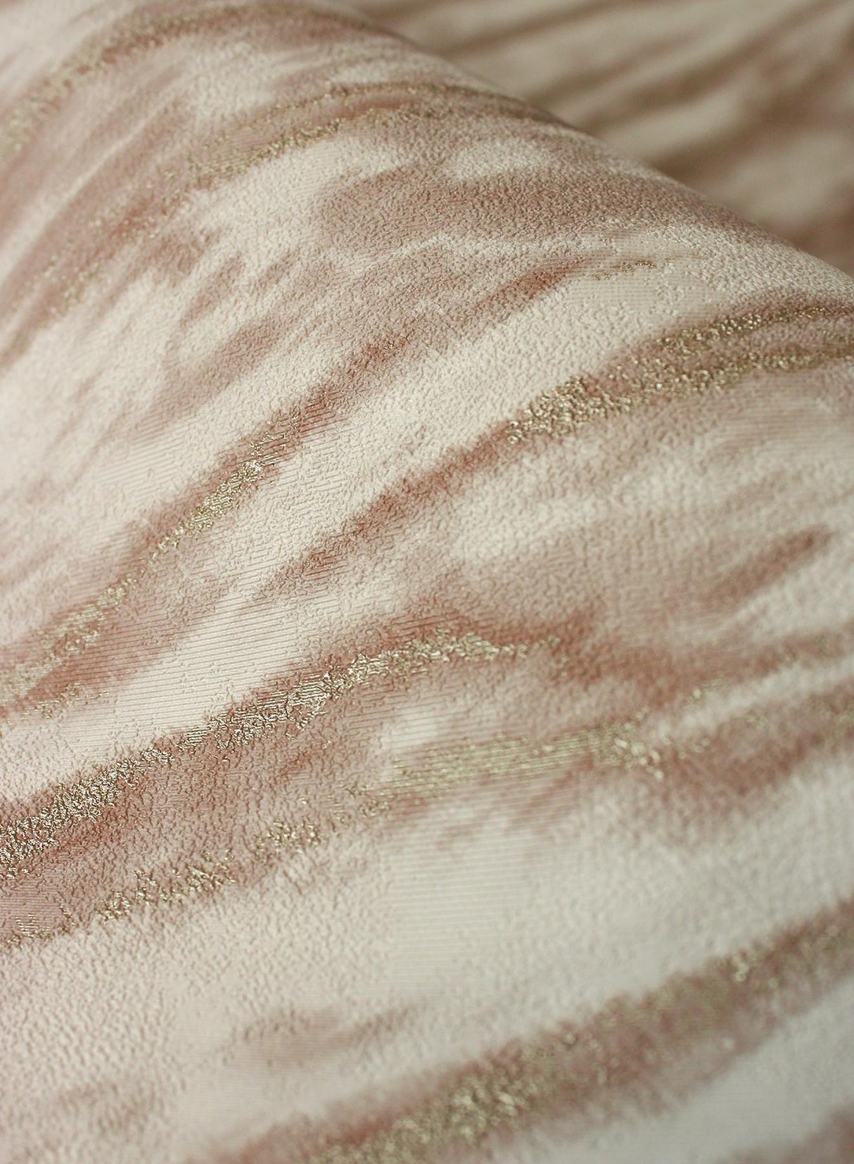 York Arran Rose Gold Swirling Stripe Wallpaper