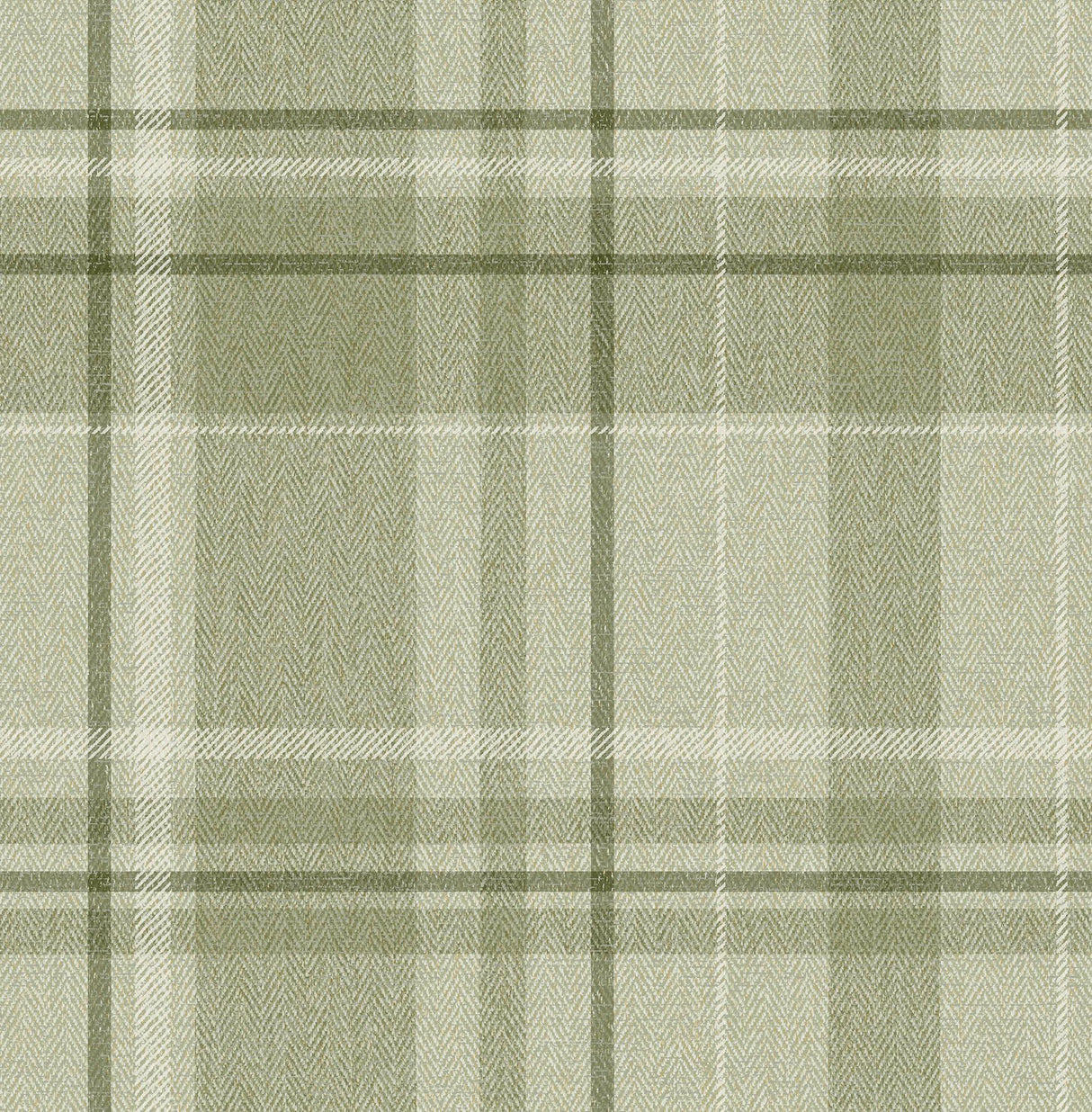 York Harris Green Plaid Chevron Wallpaper