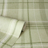York Harris Green Plaid Chevron Wallpaper