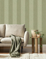 York Finn Green Chevron Stripe Wallpaper