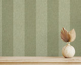 York Finn Green Chevron Stripe Wallpaper