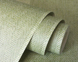 York Finn Green Chevron Stripe Wallpaper