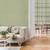 York Theo Light Green Chevron Wallpaper