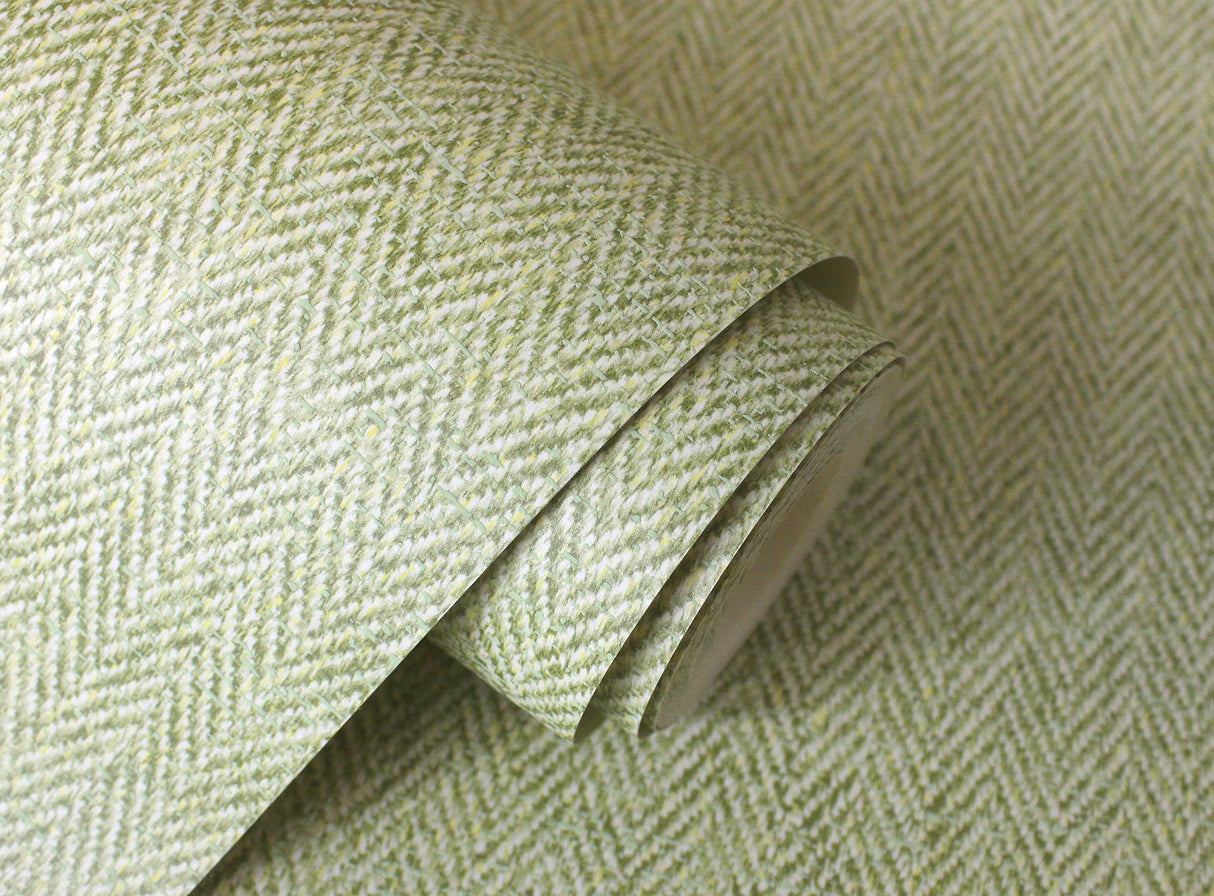 York Theo Light Green Chevron Wallpaper