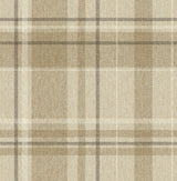 York Harris Light Brown Plaid Chevron Wallpaper