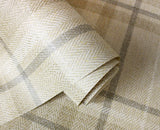 York Harris Light Brown Plaid Chevron Wallpaper