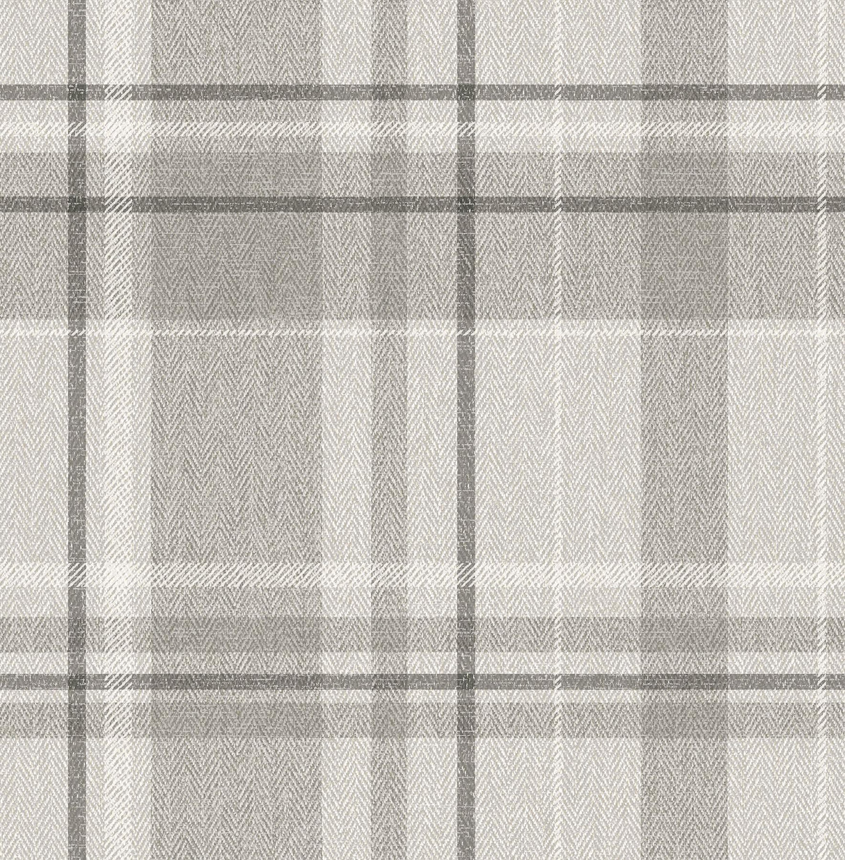 York Harris Grey Plaid Chevron Wallpaper