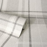 York Harris Grey Plaid Chevron Wallpaper