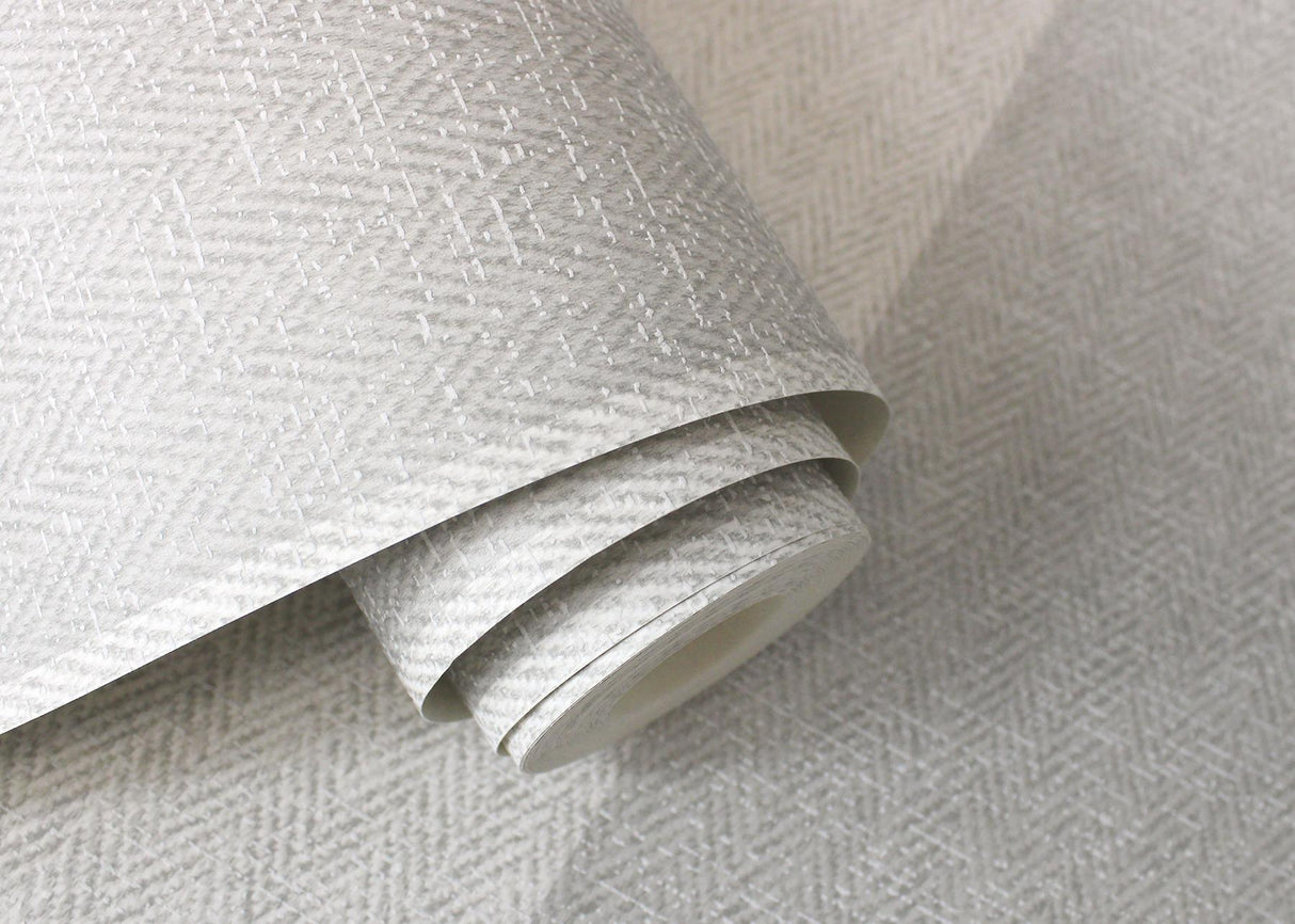 York Finn Grey Chevron Stripe Wallpaper