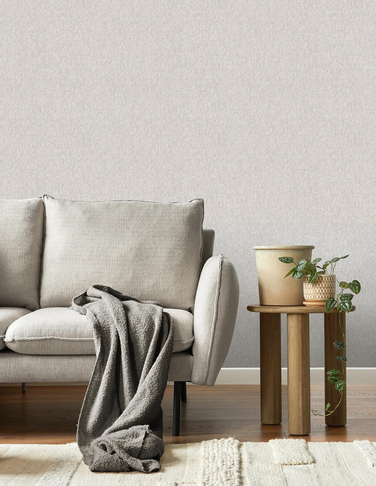 York Theo Light Grey Chevron Wallpaper