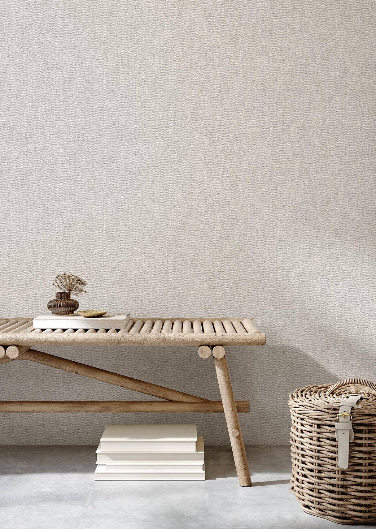 York Theo Light Grey Chevron Wallpaper