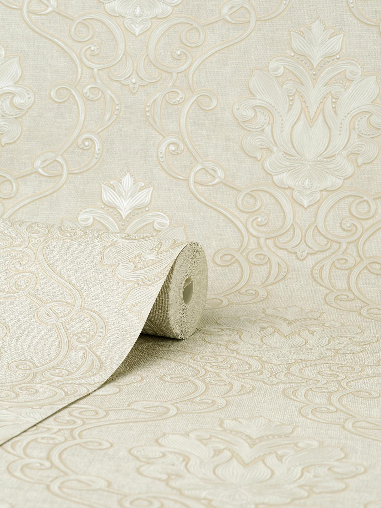 York Florentine Neutral Damask Wallpaper