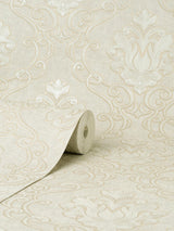 York Florentine Neutral Damask Wallpaper