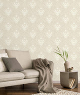 York Florentine Neutral Damask Wallpaper