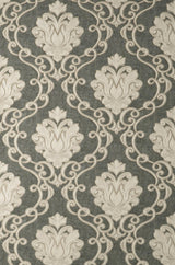York Florentine Charcoal Damask Wallpaper